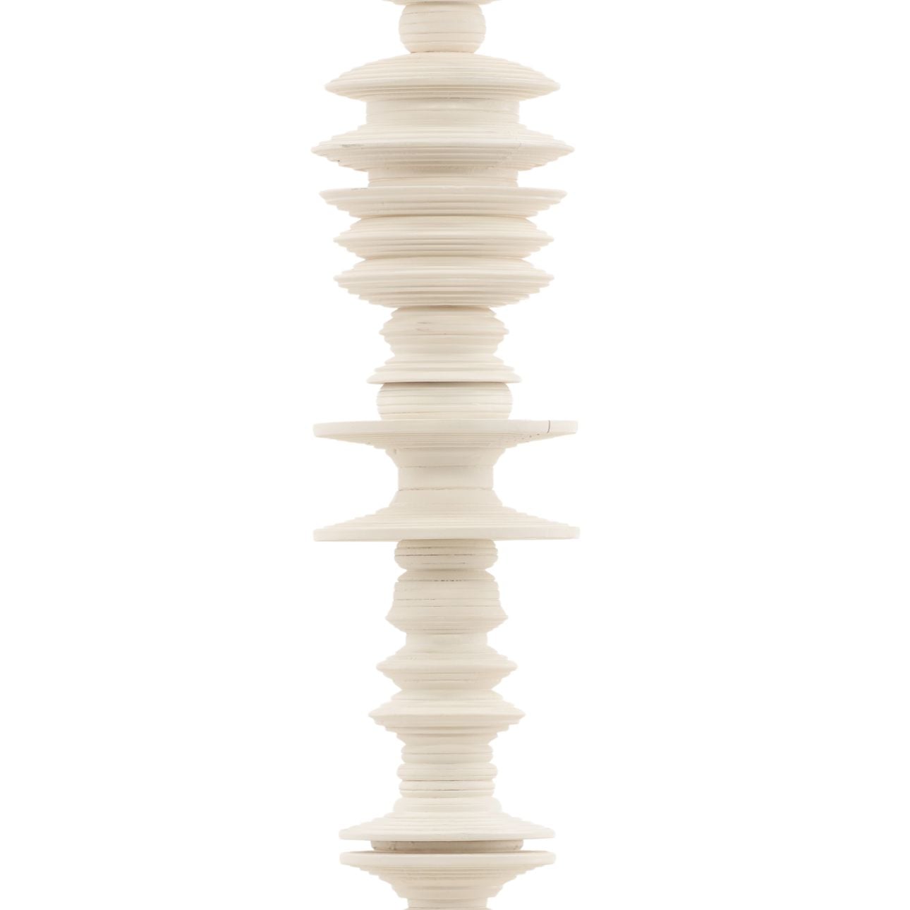 Off White Mahogany Wood Sculpture 7.5 in Wide