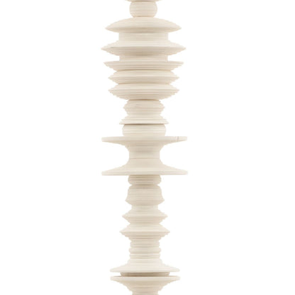 Off White Mahogany Wood Sculpture 7.5 in Wide