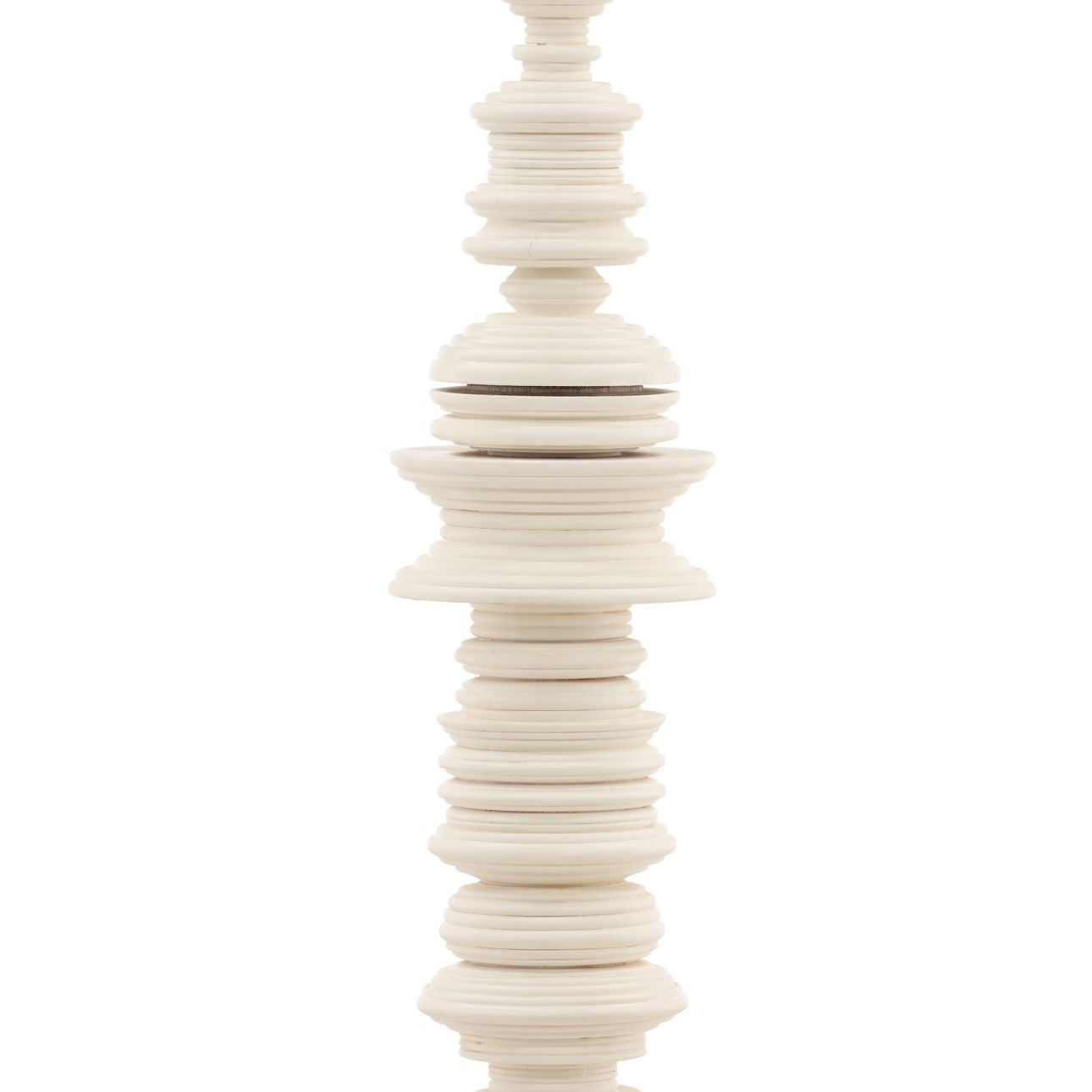 Off White Mahogany Wood Sculpture 8 in Wide