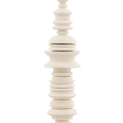 Off White Mahogany Wood Sculpture 8 in Wide
