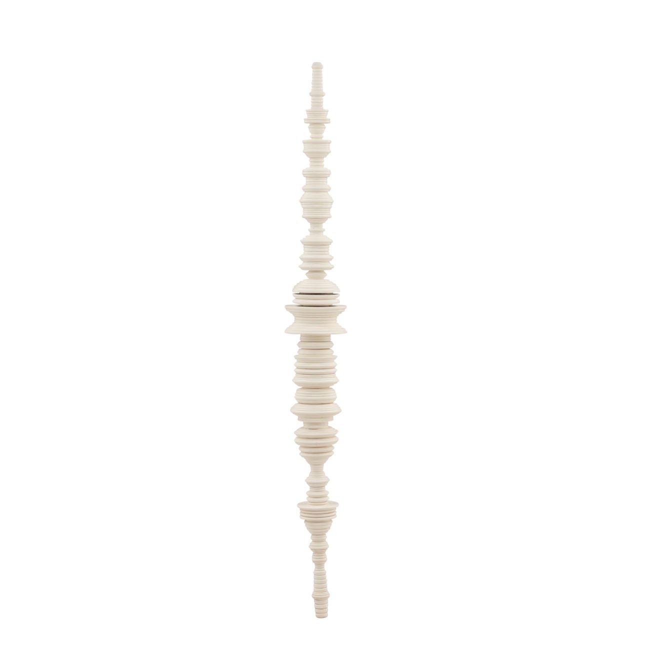 Off White Mahogany Wood Sculpture 8 in Wide