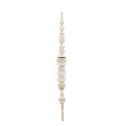 Off White Mahogany Wood Sculpture 8 in Wide