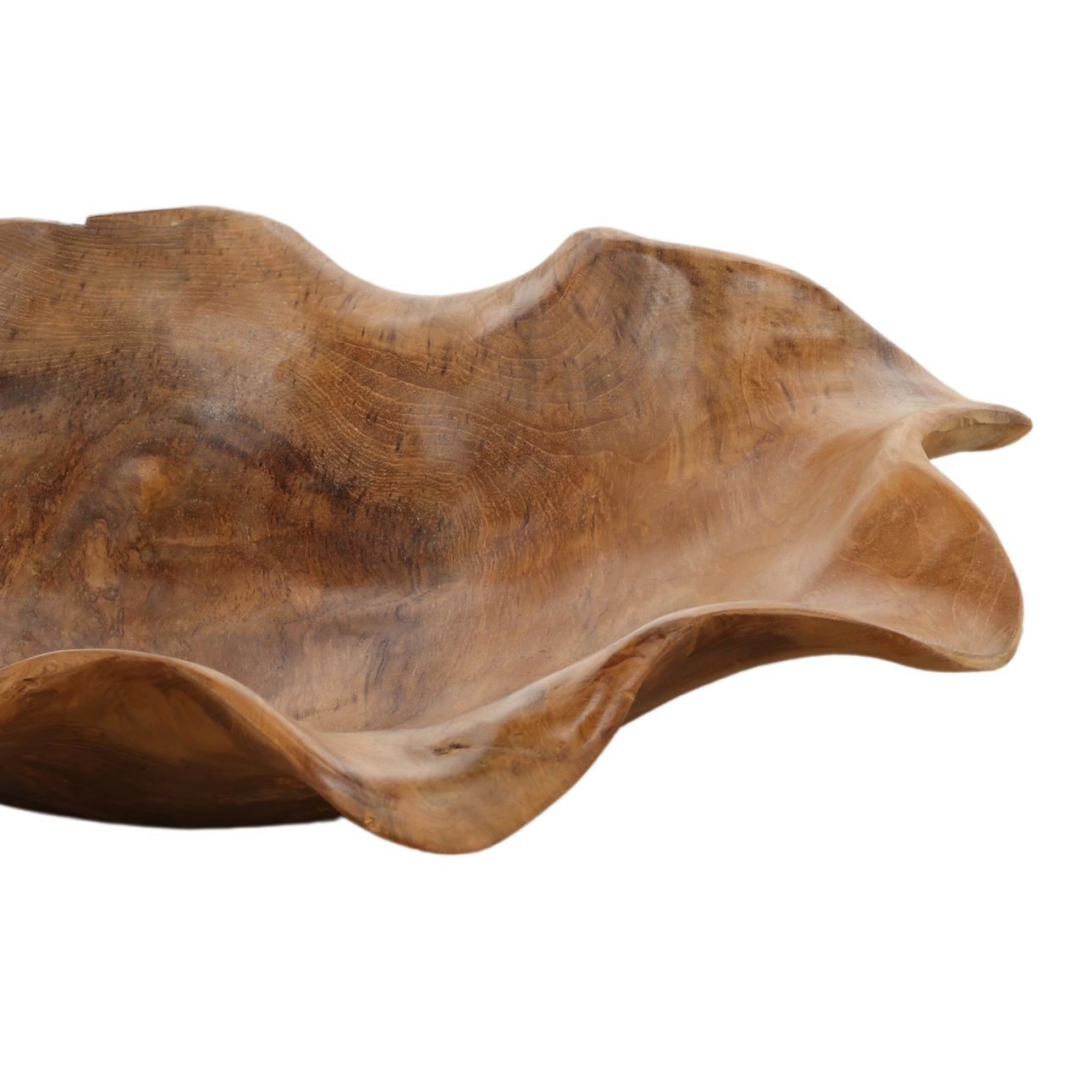 Natural Teak Wood Bowl 19.5 in Wide