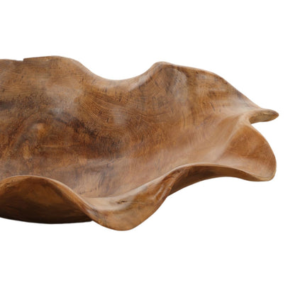 Natural Teak Wood Bowl 19.5 in Wide