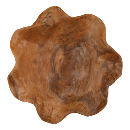 Natural Teak Wood Bowl 19.5 in Wide