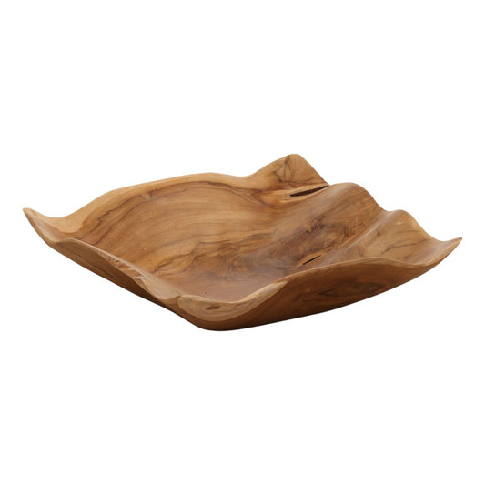 Natural Teak Wood Bowl 13 in Wide