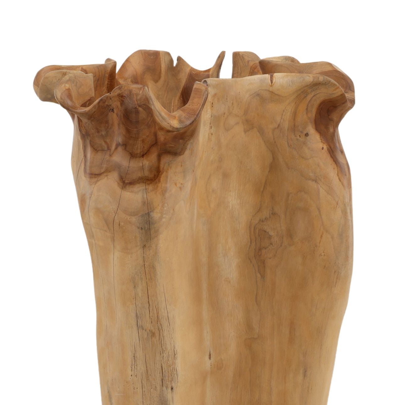 Natural Teak Wood Sculpture 16 in Wide