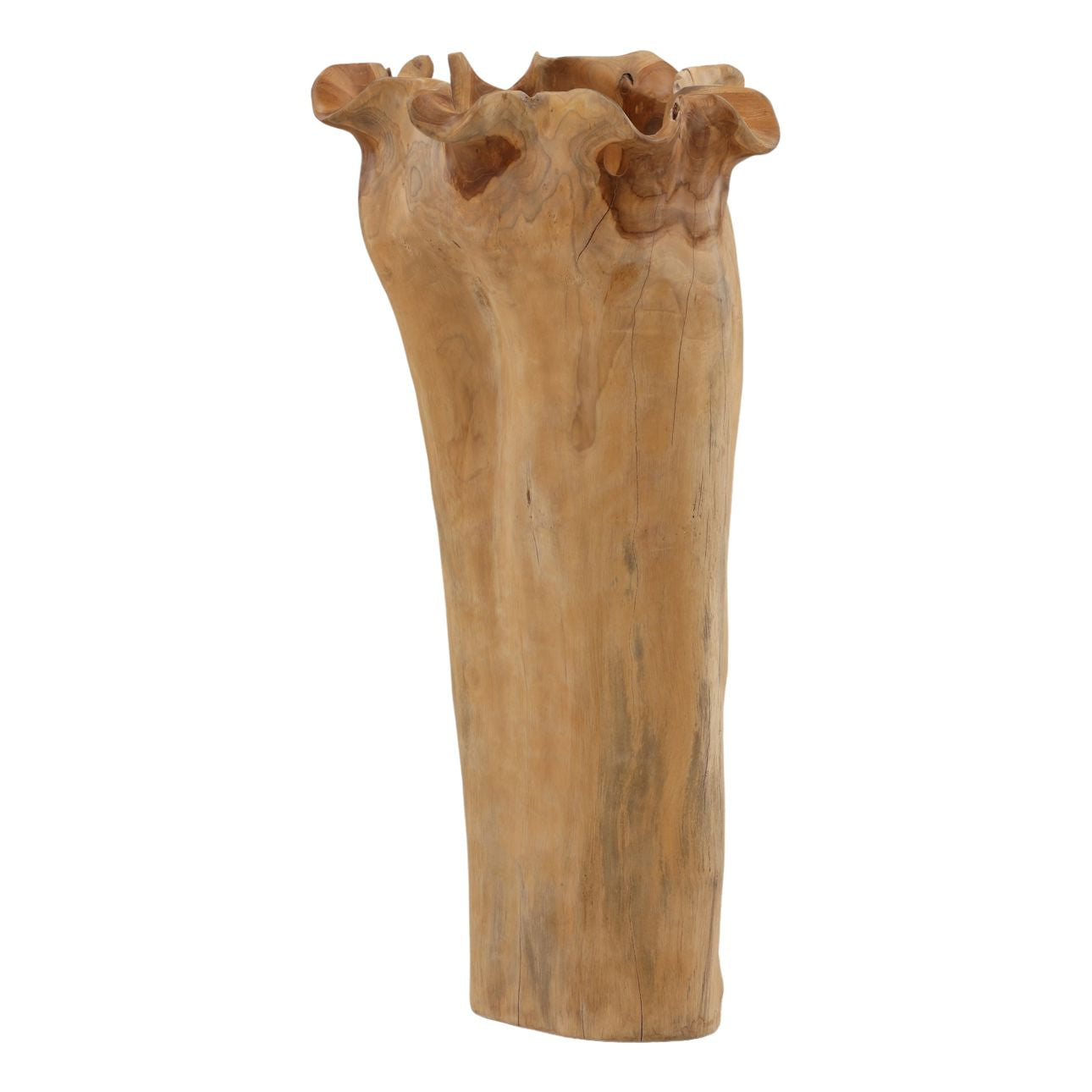 Natural Teak Wood Sculpture 16 in Wide