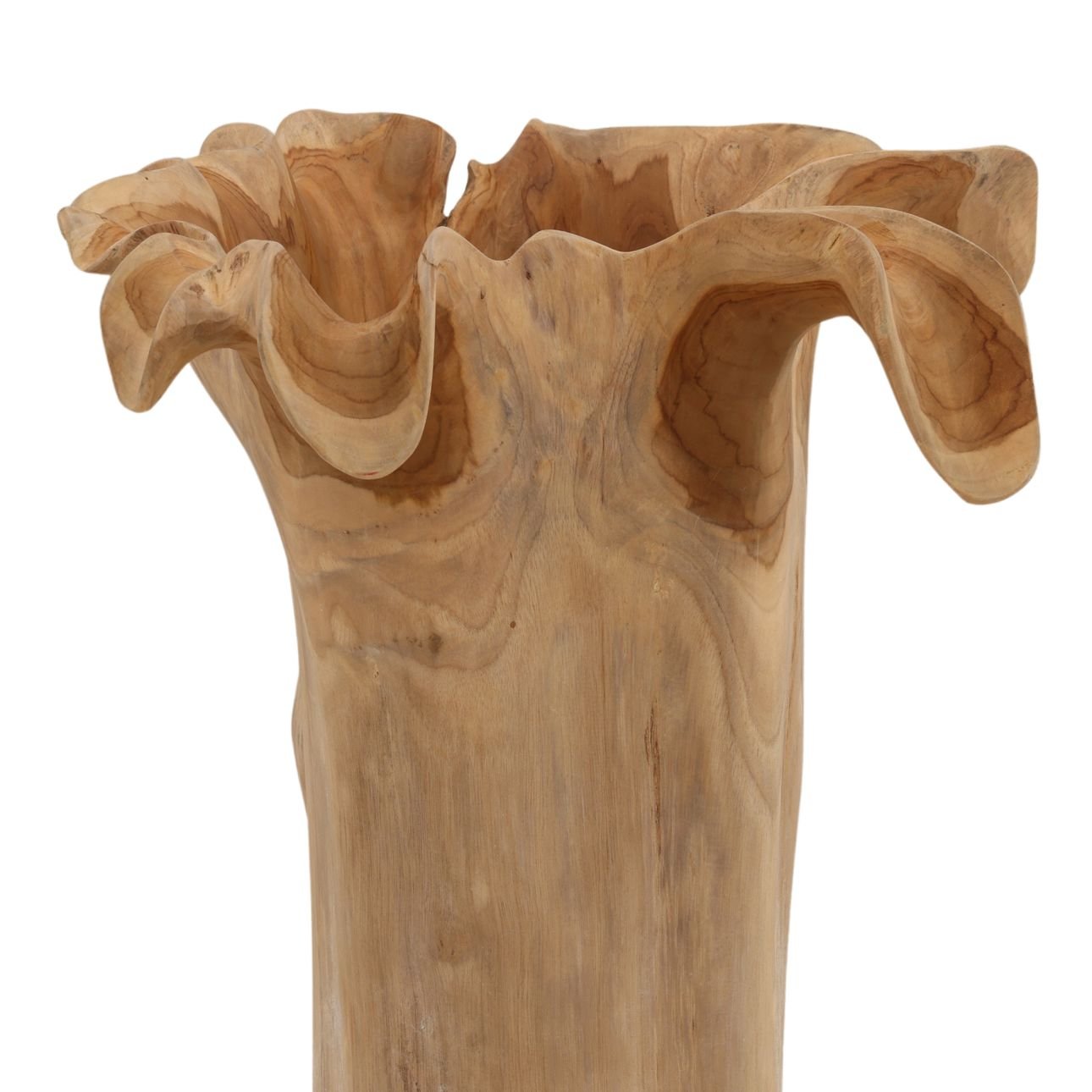 Natural Teak Wood Sculpture 16 in Wide