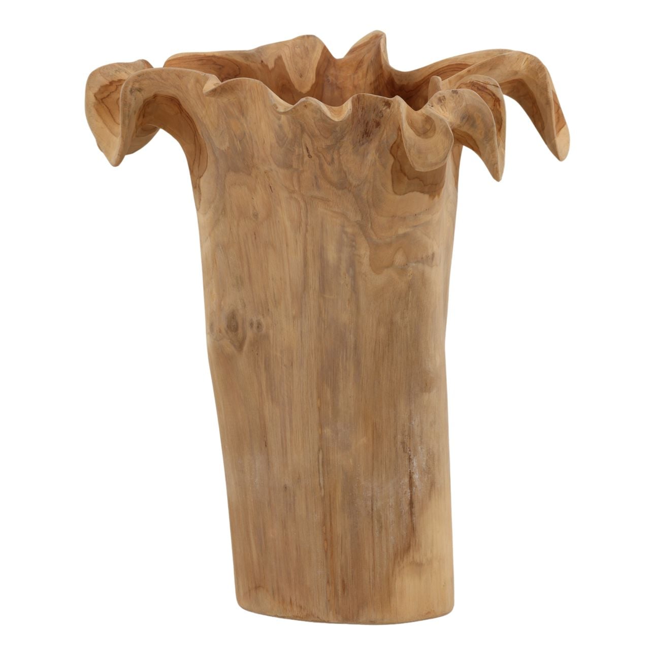 Natural Teak Wood Sculpture 16 in Wide