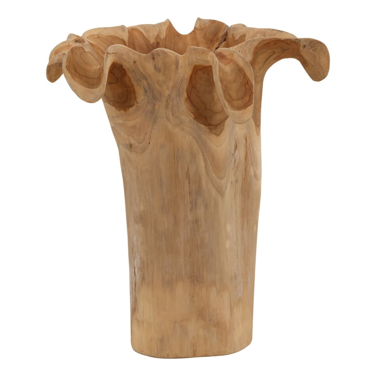 Natural Teak Wood Sculpture 16 in Wide