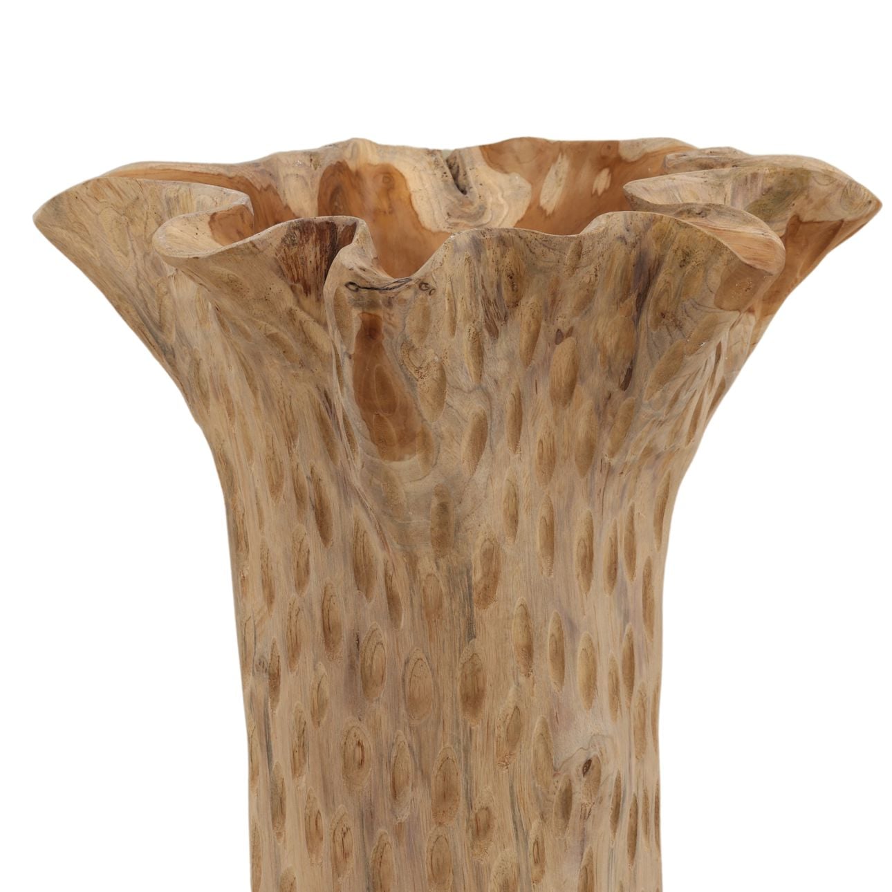 Natural Teak Wood Sculpture 16.5 in Wide