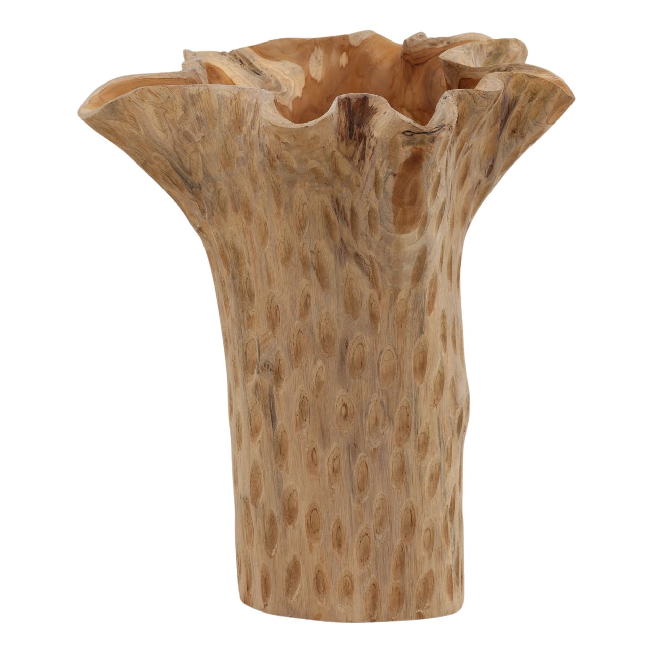 Natural Teak Wood Sculpture 16.5 in Wide