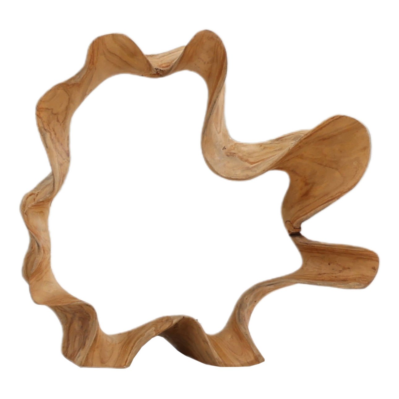 Natural Teak Wood Sculpture 18 in Wide