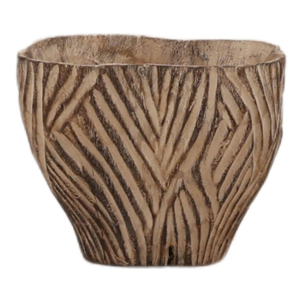 Charcoal and Natural Teak Wood Bowl 10.5 in Wide