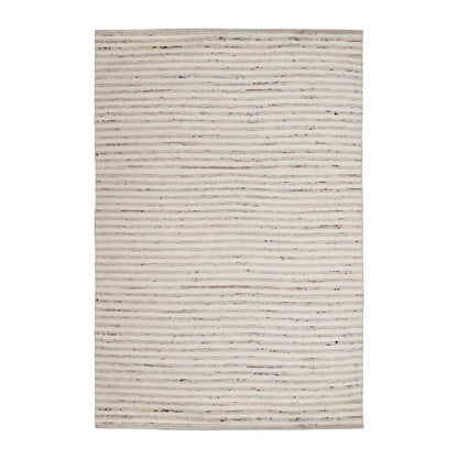 Beige Handwoven Wool Blend Rug 96 in Wide