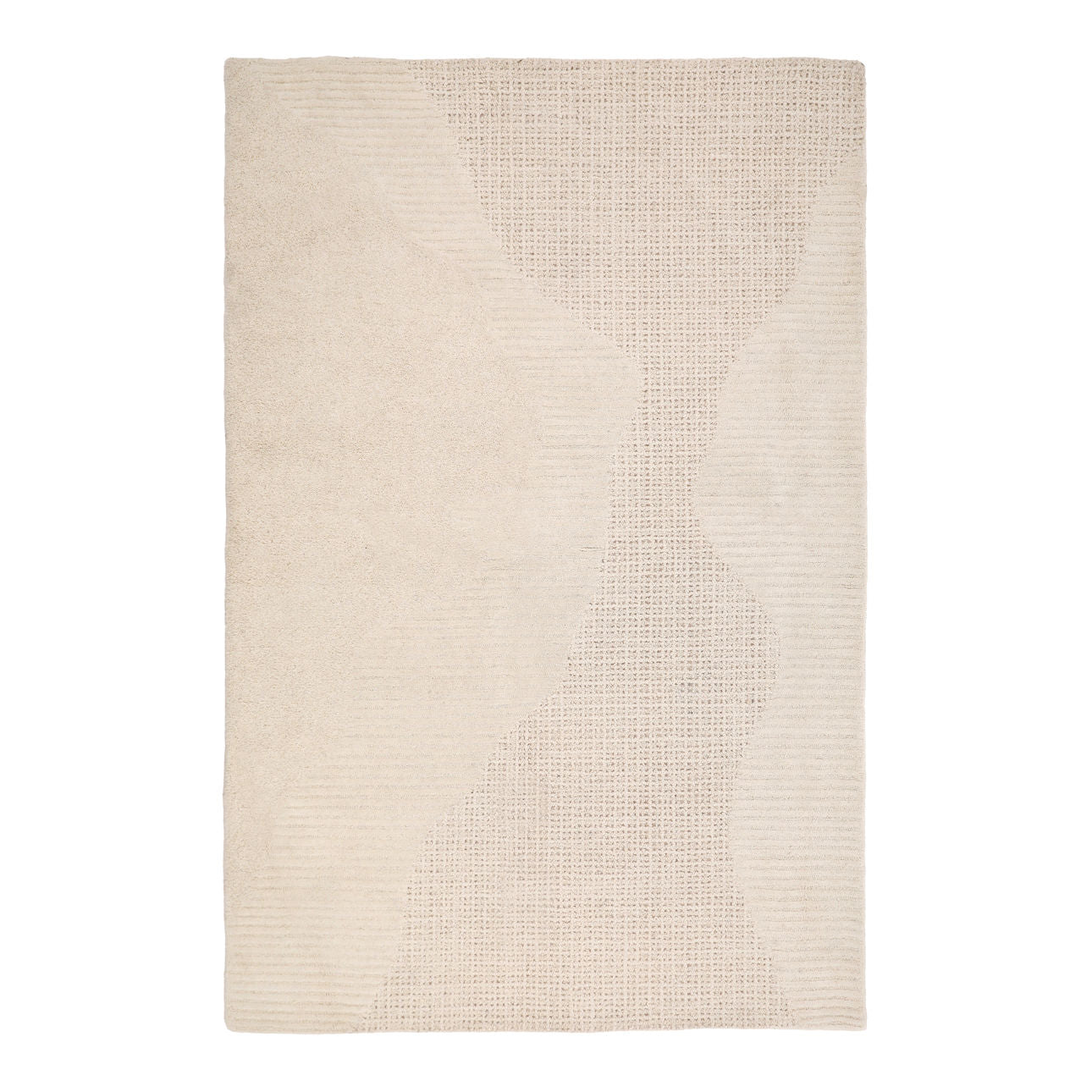 Ivory Hand Tufted Wool Rug 72 in Wide