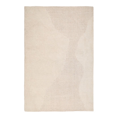 Ivory Hand Tufted Wool Rug 72 in Wide