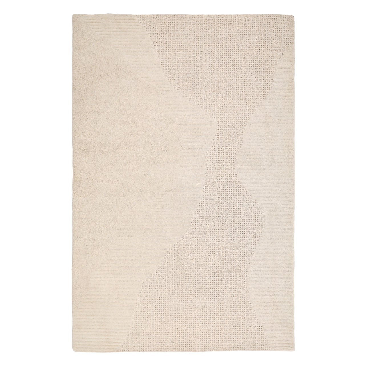 Ivory Hand Tufted Wool Rug 72 in Wide