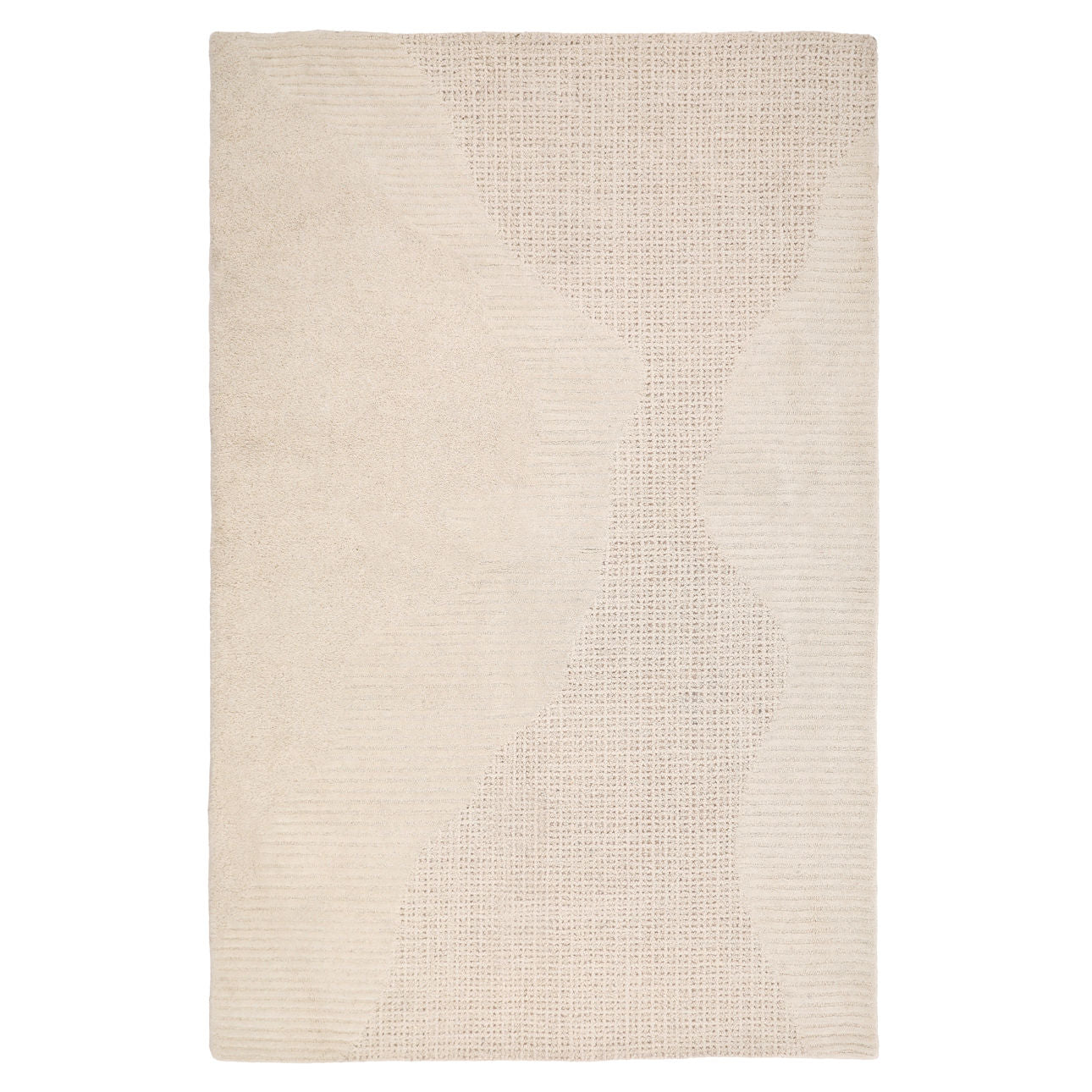 Ivory Hand Tufted Wool Rug 72 in Wide