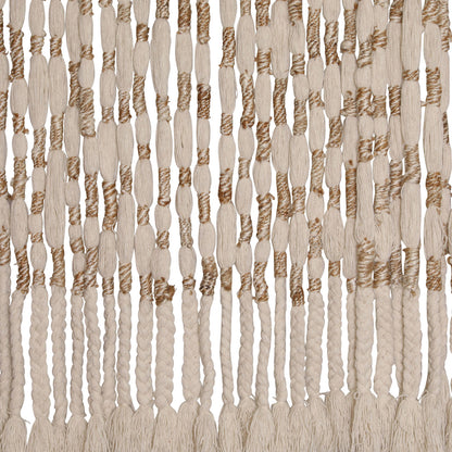 Natural and Ivory Hand Knitted Wool and Jute Hanging 49.5 in Wide