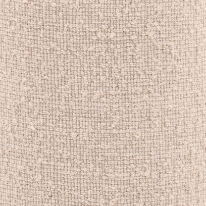 Ivory and Natural Handwoven Wool Blend and Wood Stool 16.5 in Wide