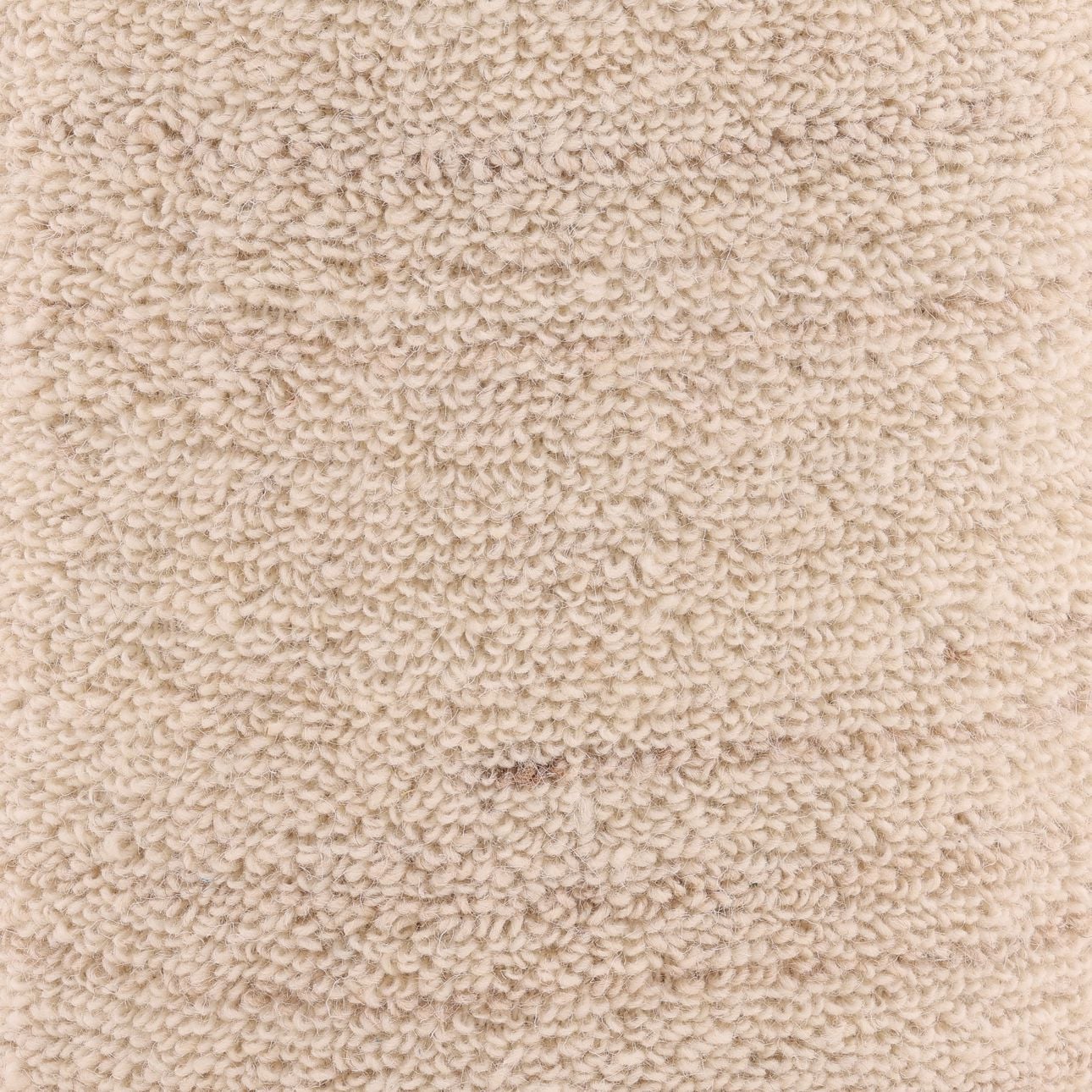 Ivory Handwoven Wool Blend Stool 16 in Wide