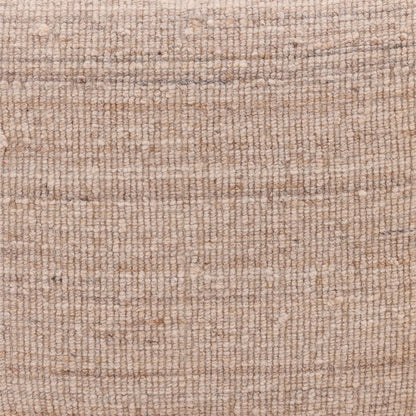 Beige Handwoven Wool Blend Stool 18 in Wide