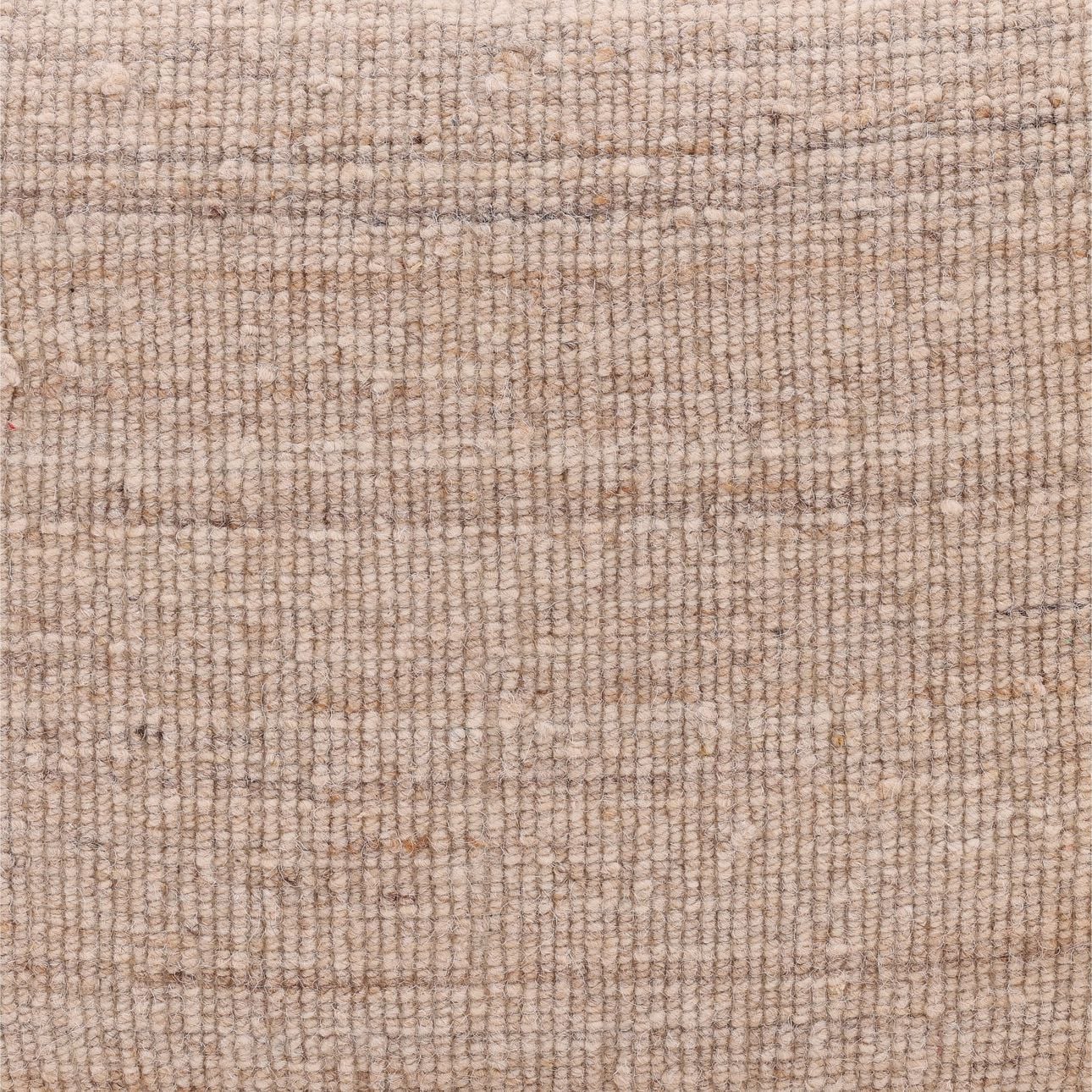 Beige Handwoven Wool Blend Stool 18 in Wide