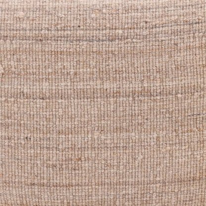 Beige Handwoven Wool Blend Stool 18 in Wide