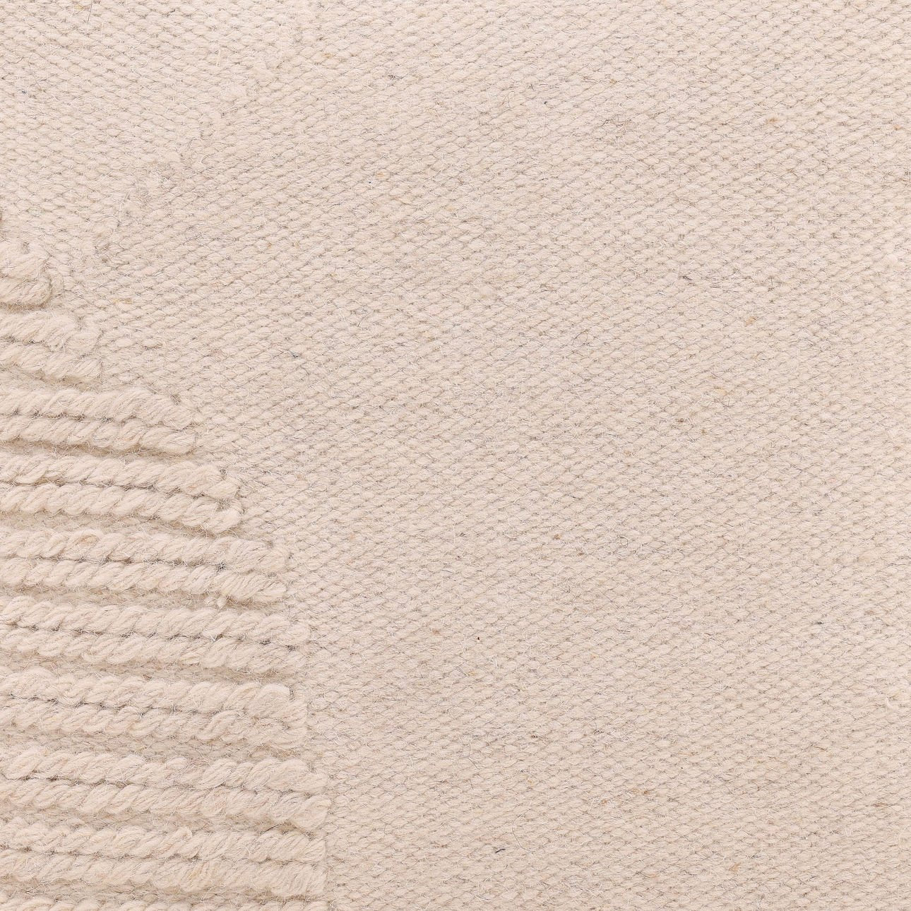 Ivory Handwoven Wool Blend Cover Pillow 20 in Wide