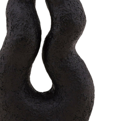 Black Terracota Vase 6 in Wide