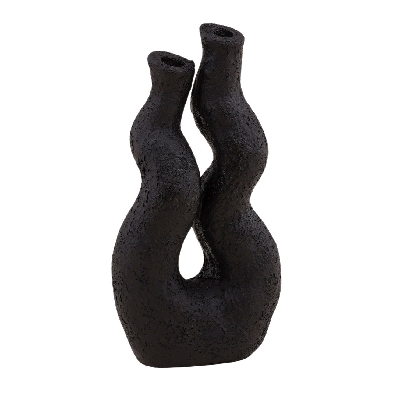 Black Terracota Vase 6 in Wide