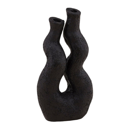 Black Terracota Vase 6 in Wide