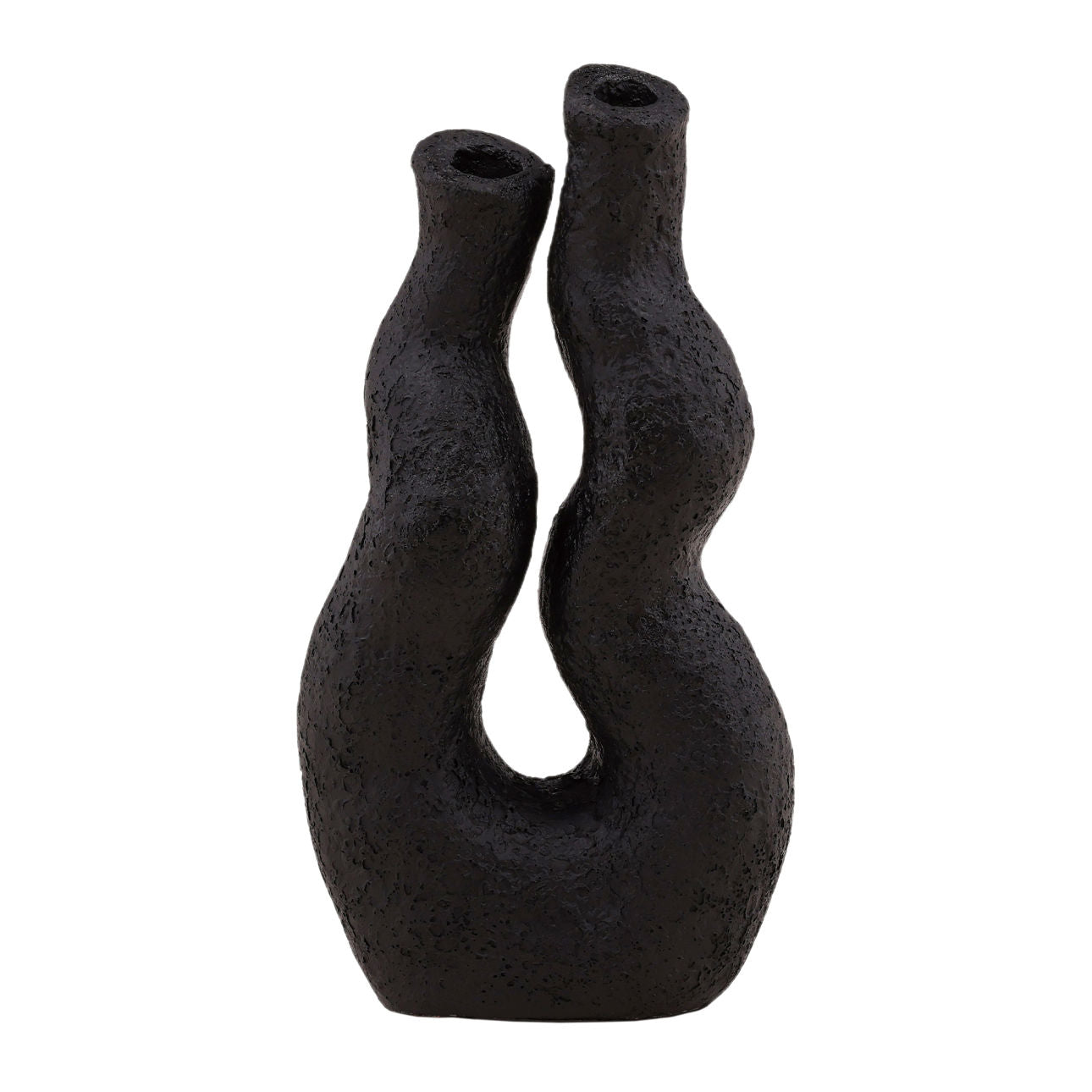 Black Terracota Vase 6 in Wide