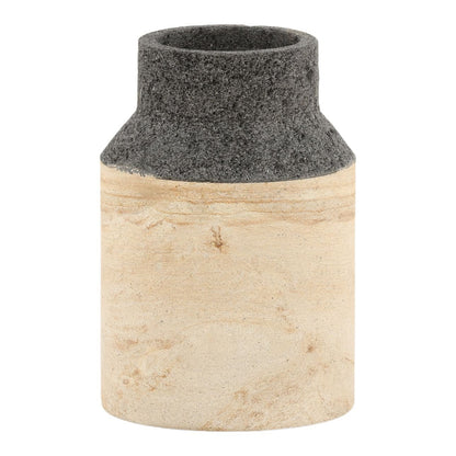 Natural Palimanan and Lava Stone Vase 7 in Wide