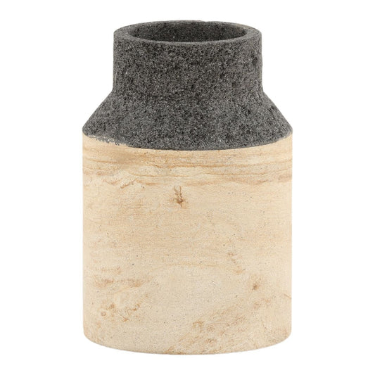 Natural Palimanan and Lava Stone Vase 7 in Wide
