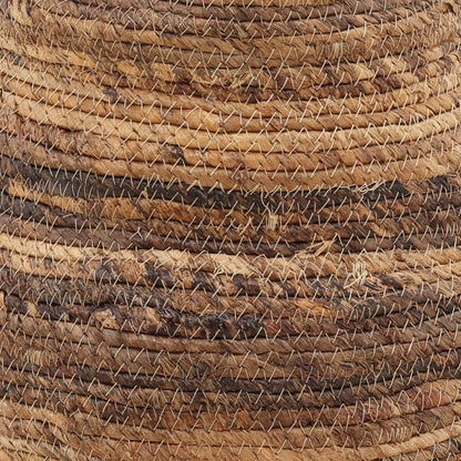 Natural Woven Banana Leaf and Coconut Fibers Basket 11 in Wide