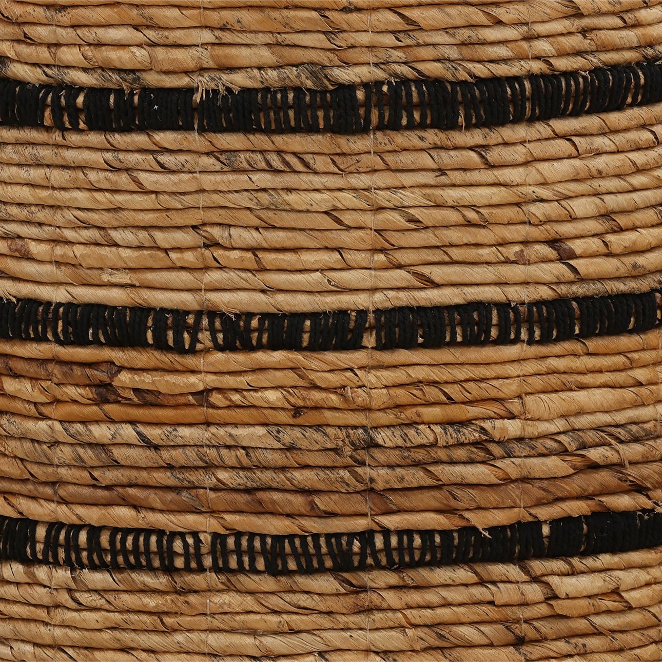 Natural and Black Woven Banana Leaf of 18.5 in Wide