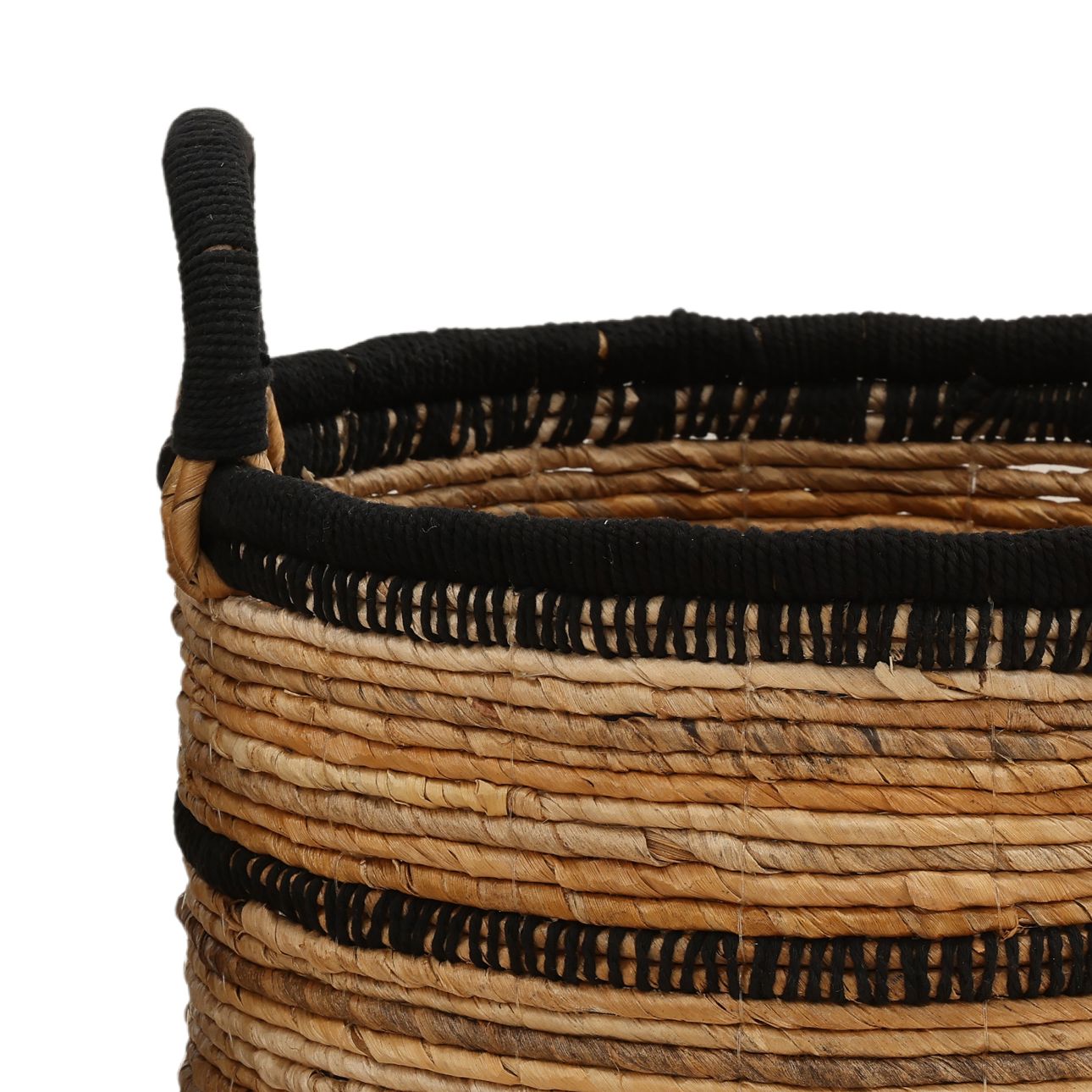 Natural and Black Woven Banana Leaf of 18.5 in Wide
