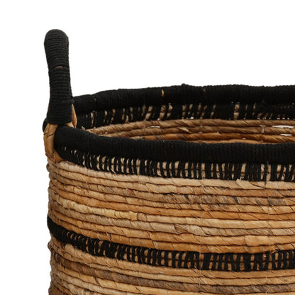 Natural and Black Woven Banana Leaf of 18.5 in Wide