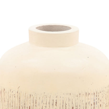 Off White Terracotta Vase 8.5 in Wide
