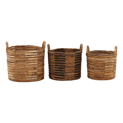 Natural Woven Banana Leaf and Raffia of 17.5 in Wide