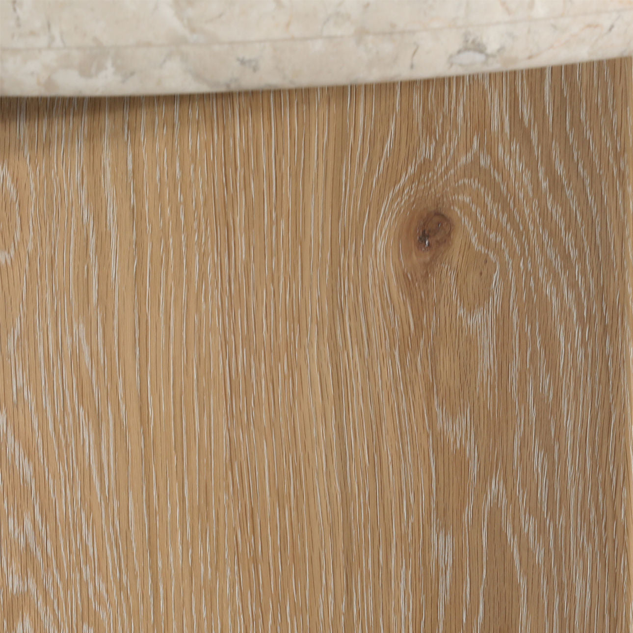 Natural Wash and Cream Marble Oak Wood, Oak Veneer and Marble Table 43.5 in Wide