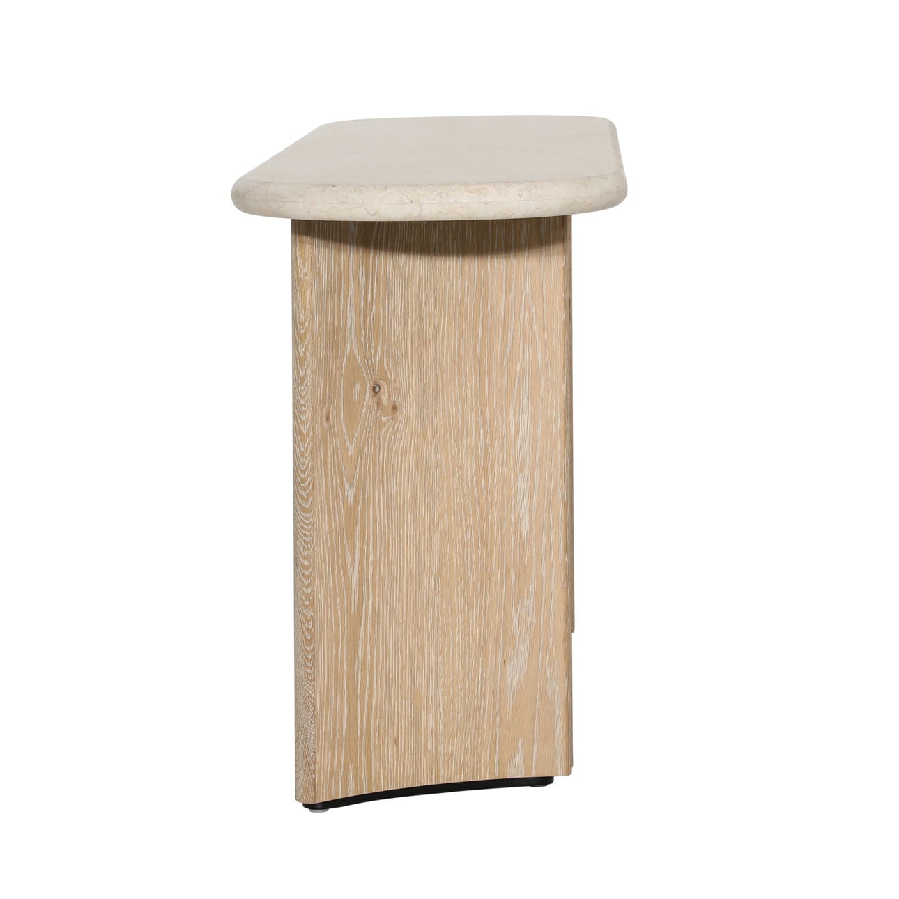 Natural Wash and Cream Marble Oak Wood, Oak Veneer and Marble Table 71 in Wide