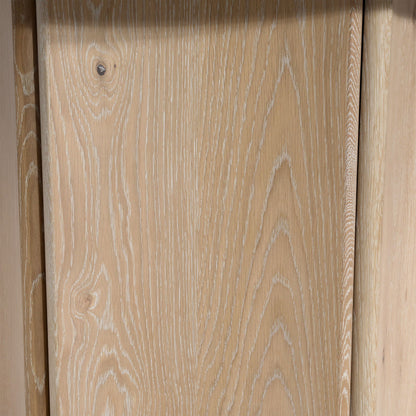 Natural Wash and Cream Marble Oak Wood, Oak Veneer and Marble Table 59 in Wide