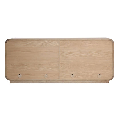 Natural Oak Wood and Oak Veneer Sideboard 75 in Wide