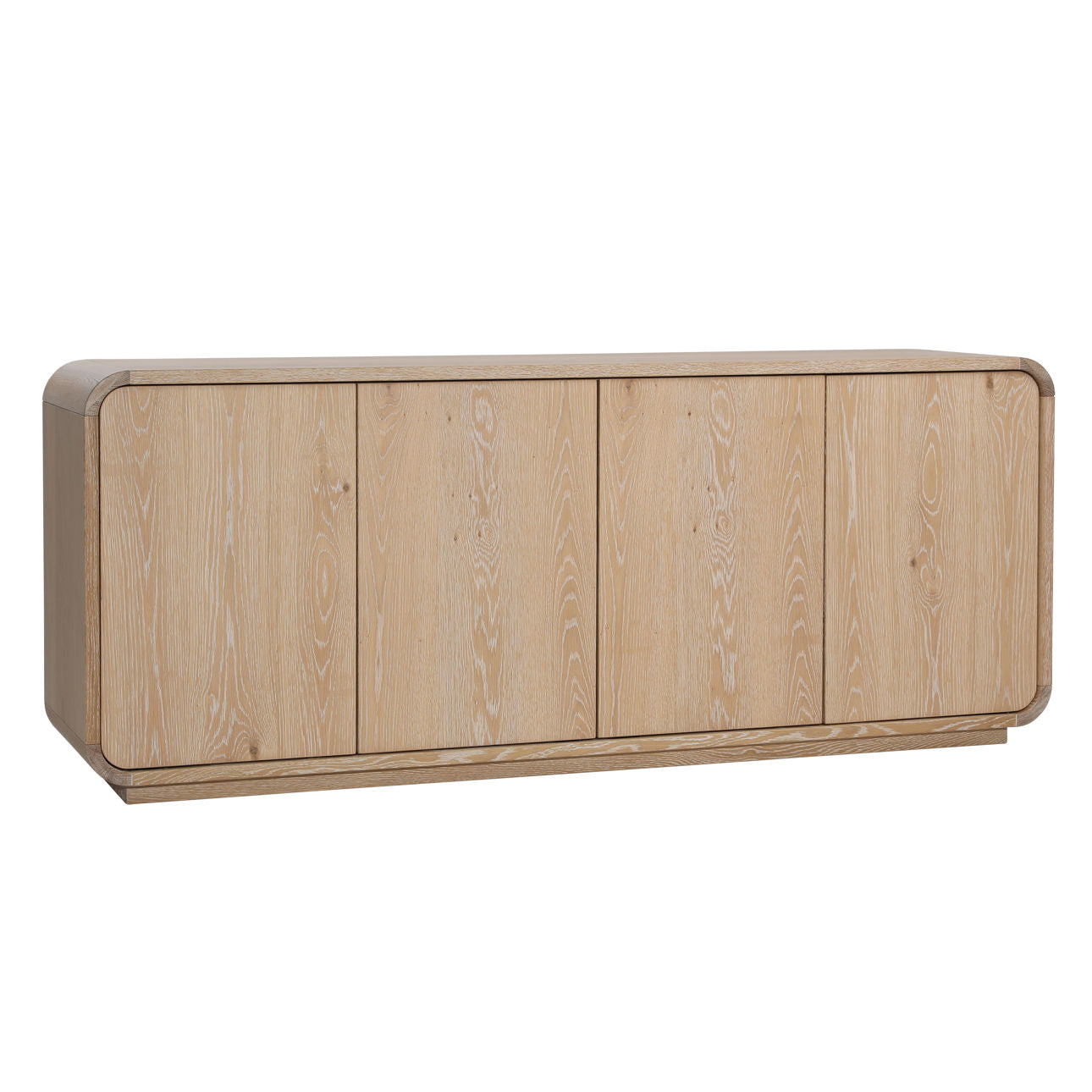 Natural Oak Wood and Oak Veneer Sideboard 75 in Wide