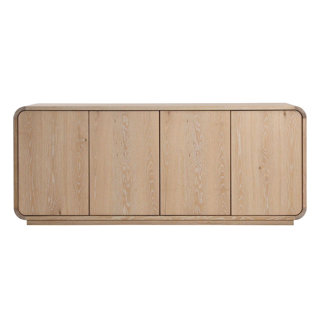 Natural Oak Wood and Oak Veneer Sideboard 75 in Wide