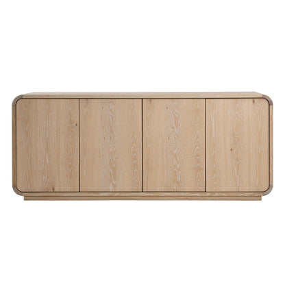 Natural Oak Wood and Oak Veneer Sideboard 75 in Wide